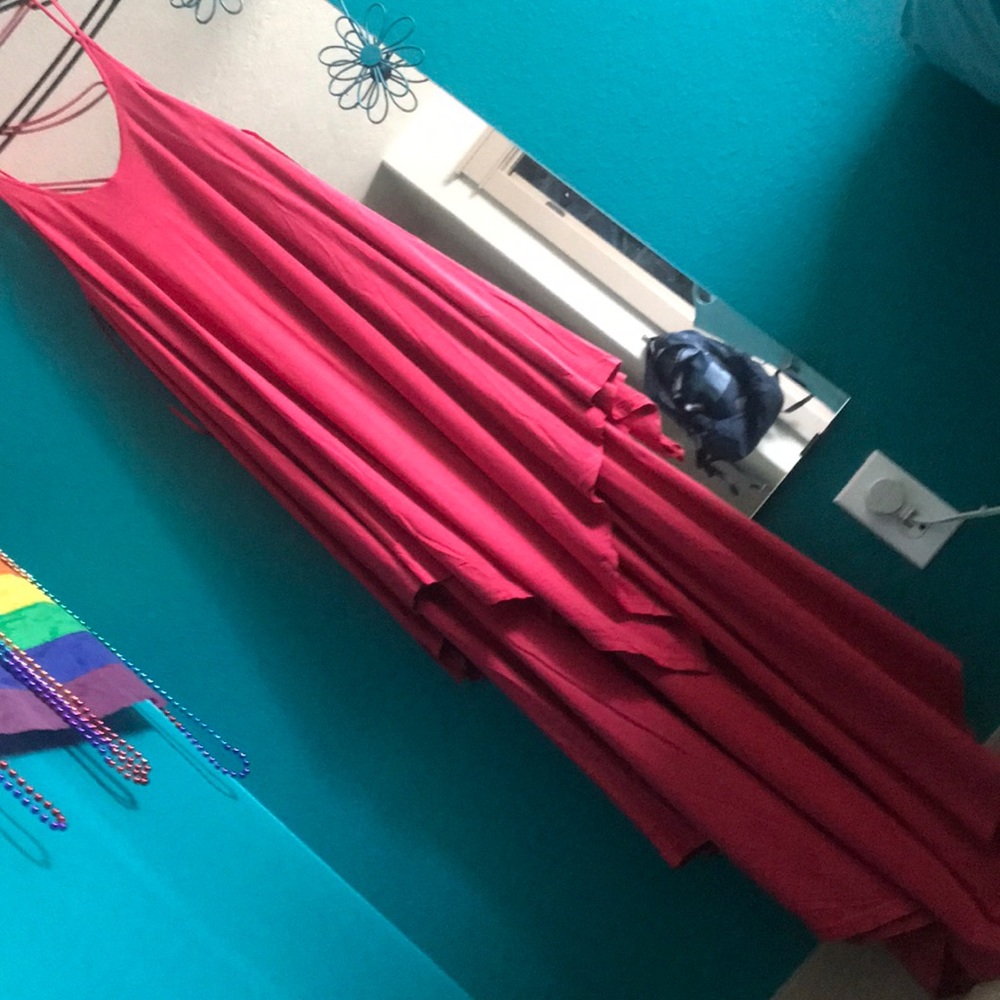 Red floor length dress